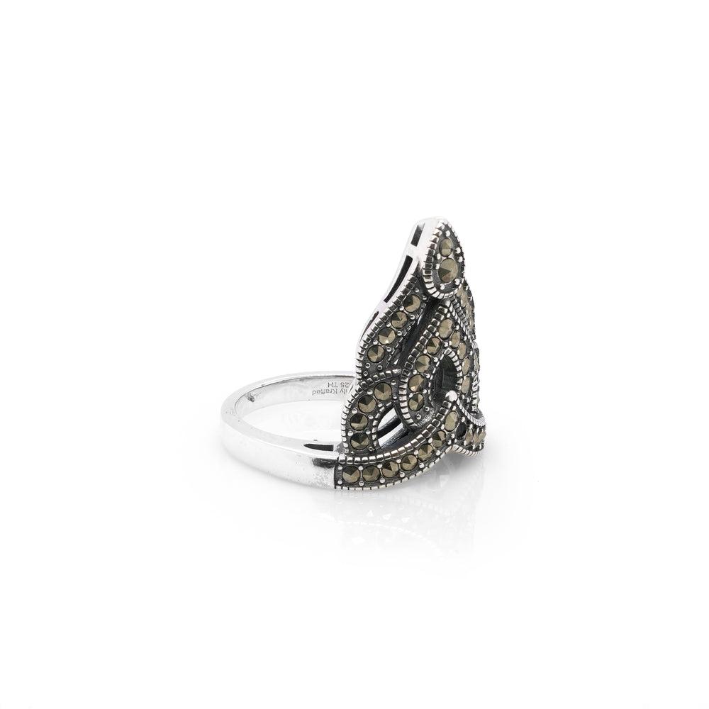0.84 Cts Marcasite Ring in 925