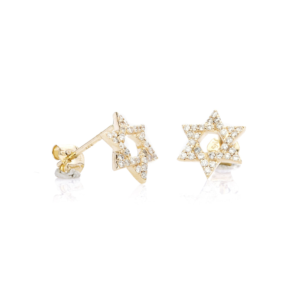 0.22 Cts White Diamond Earring in 14K Yellow Gold