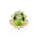 13.34 Cts Peridot and White Diamond Ring in 14K Yellow Gold