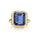 7.18 Cts Tanzanite Colored Doublet Quartz Ring in Brass