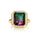 7.23 Cts Bi-Color Tourmaline Colored Doublet Quartz Ring in Brass
