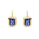 7.39 Cts Tanzanite Colored Doublet Quartz Earring in Brass
