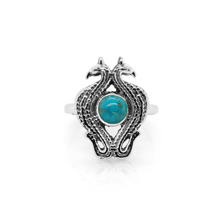 1.00 Cts Turquoise Ring in 925