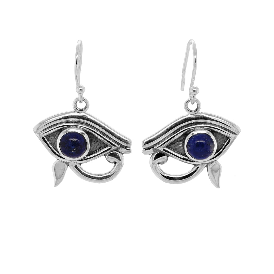 1.50 Cts Lapis Lazuli Eye of Horus Earring in 925