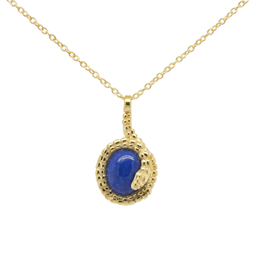 4.00 Cts Lapis Lazuli Pendant in 925 Yellow Gold Plated