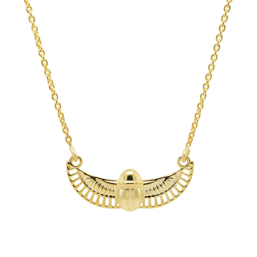 Revival Scarab Necklace in 925 Yellow Gold Plated