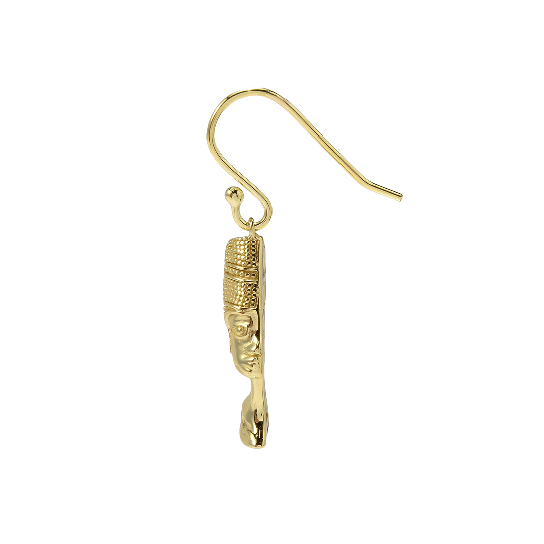 Egyptian Queen Nefertiti Dangle Earring in 18K Gold Plated 925 Silver