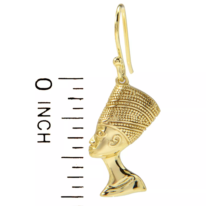 Egyptian Queen Nefertiti Dangle Earring in 18K Gold Plated 925 Silver