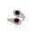 1.50 Cts Garnet Bypass Ring in Two Tone 925 Silver