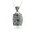 1.90 Cts Blue Topaz and Peridot Statement Pendant in Two Tone 925 Silver