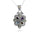 3.30 Cts Multi Gemstone Statement Pendant in Two Tone 925 Silver