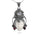 1.00 Cts Moonstone and Garnet Statement Pendant in Oxidized 925 Silver