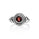 1.00 Cts Garnet Halo Ring in Oxidized 925 Silver