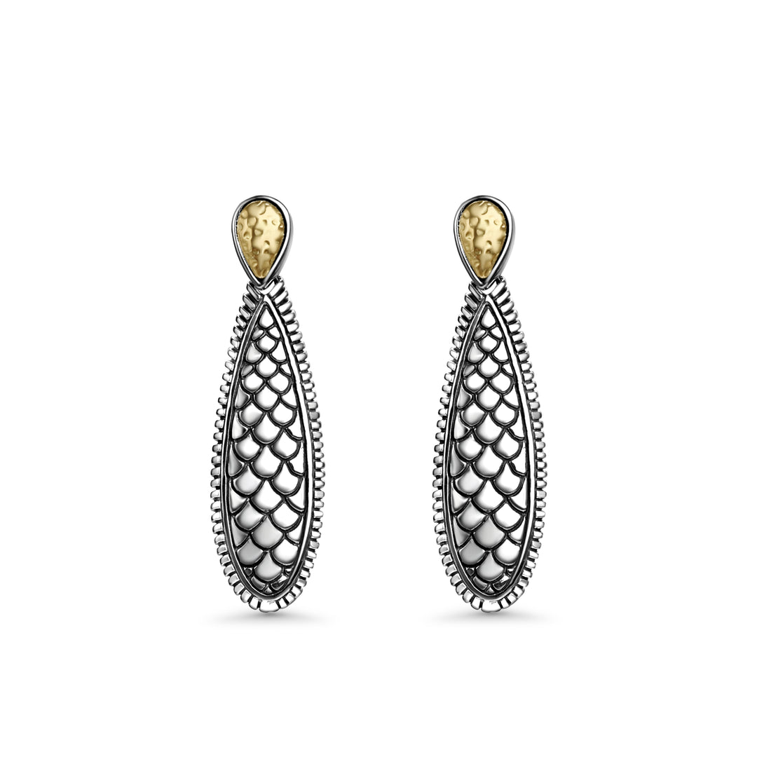 Dangle Earring in Two Tone 925 Silver