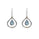 1.00 Cts Blue Topaz Dangle Earring in Two Tone 925 Silver