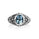 1.30 Cts Blue Topaz Solitaire Ring in Oxidized 925 Silver