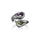 0.80 Cts Amethyst and Peridot Bypass Ring in Oxidized 925 Silver