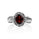 1.00 Cts Garnet Solitaire Ring in Oxidized 925 Silver