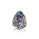 5.00 Cts Abalone Statement Ring in Oxidized 925 Silver