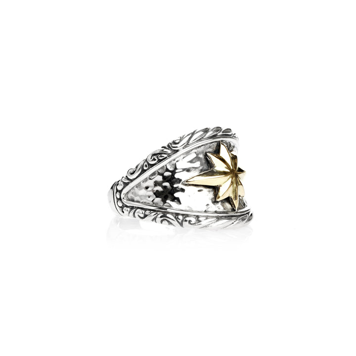 Star Statement Ring in Two Tone 925 Silver