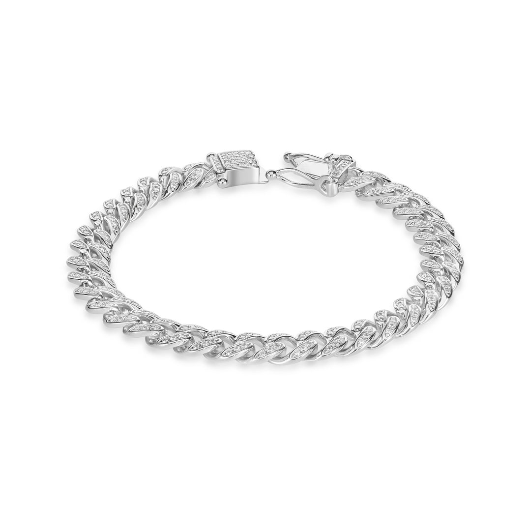2.98 Cts CZ Bracelet in White Rhodium Plated 925 Sterling Silver