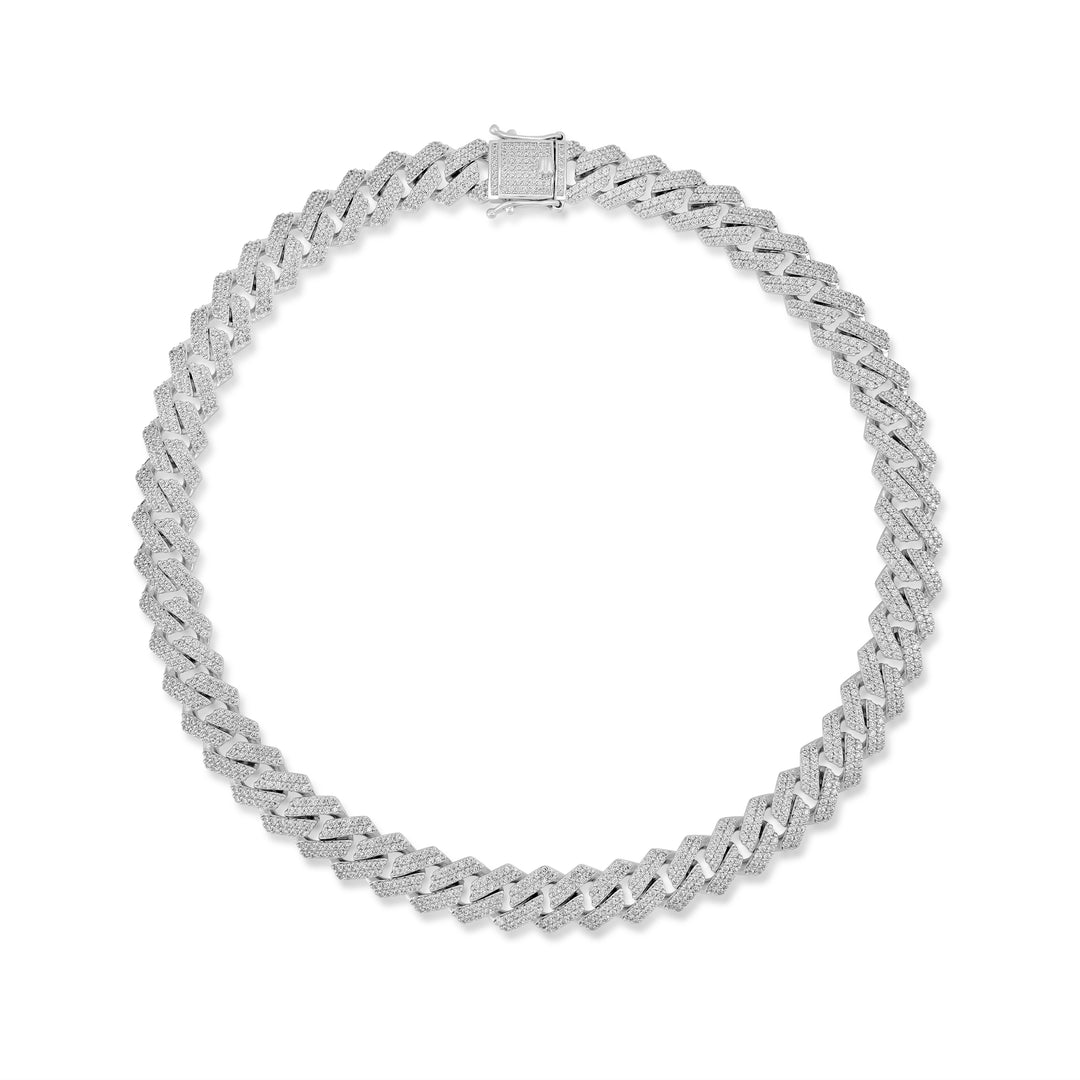12.34 Cts CZ Bracelet in White Rhodium Plated 925 Sterling Silver