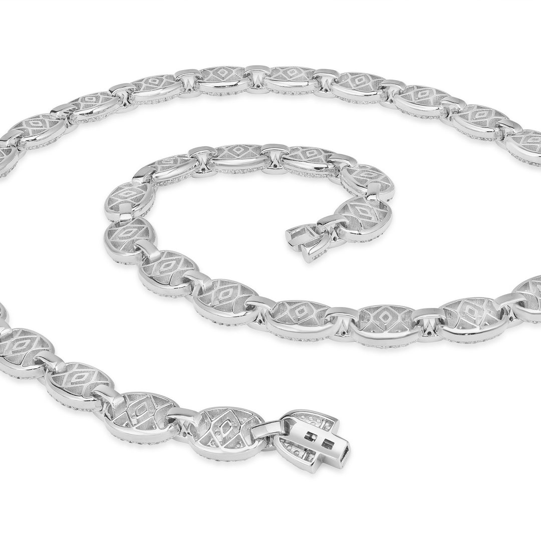 CZ Necklace in White Rhodium Plated 925 Sterling Silver