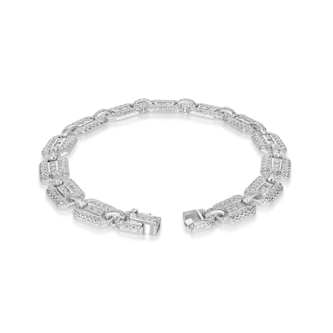 7.52 Cts CZ Bracelet in White Rhodium Plated 925 Sterling Silver