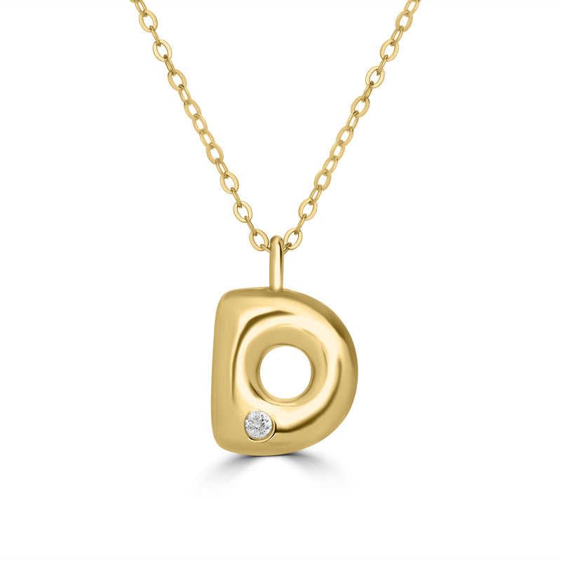 Alphabet Pendant with White Zircon in 925 Silver