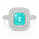 4.60 Cts Paraiba Tourmaline and White Diamond Ring in 14K White Gold