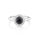 1.07 Cts Black Diamond Solitaire Ring in 925 Sterling Silver