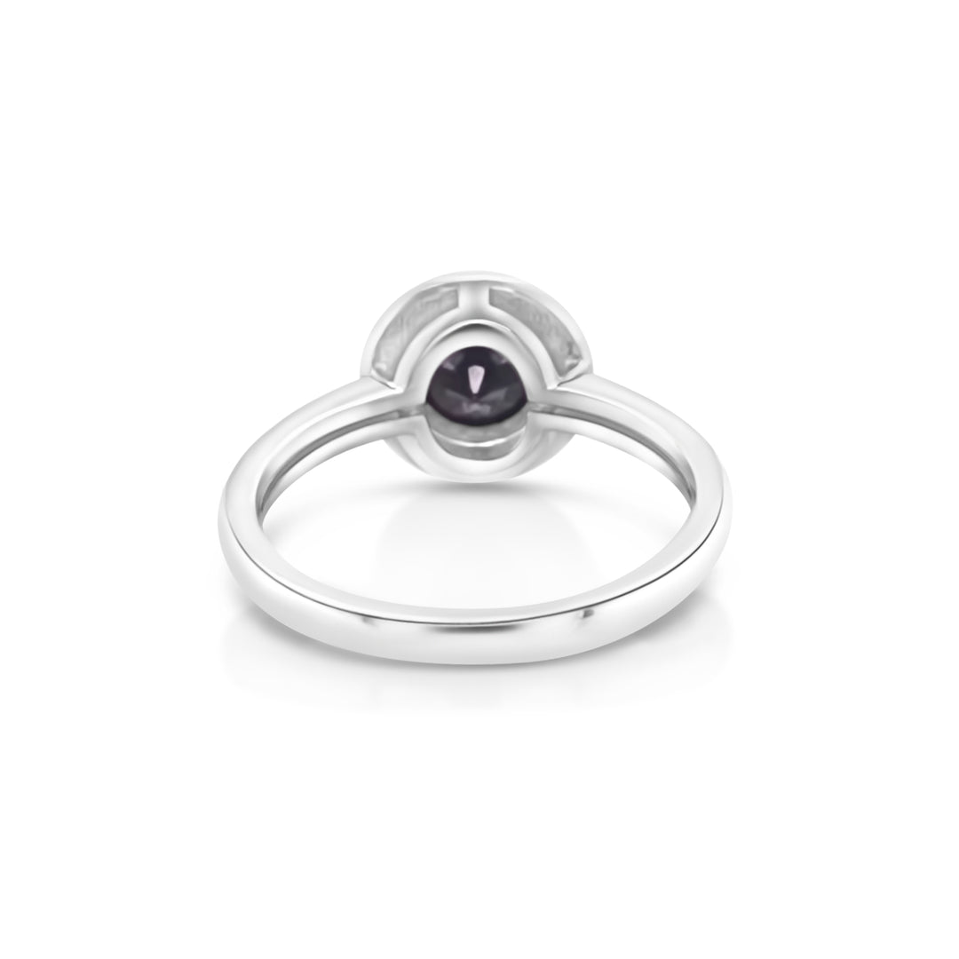 1.07 Cts Black Diamond Solitaire Ring in 925 Sterling Silver