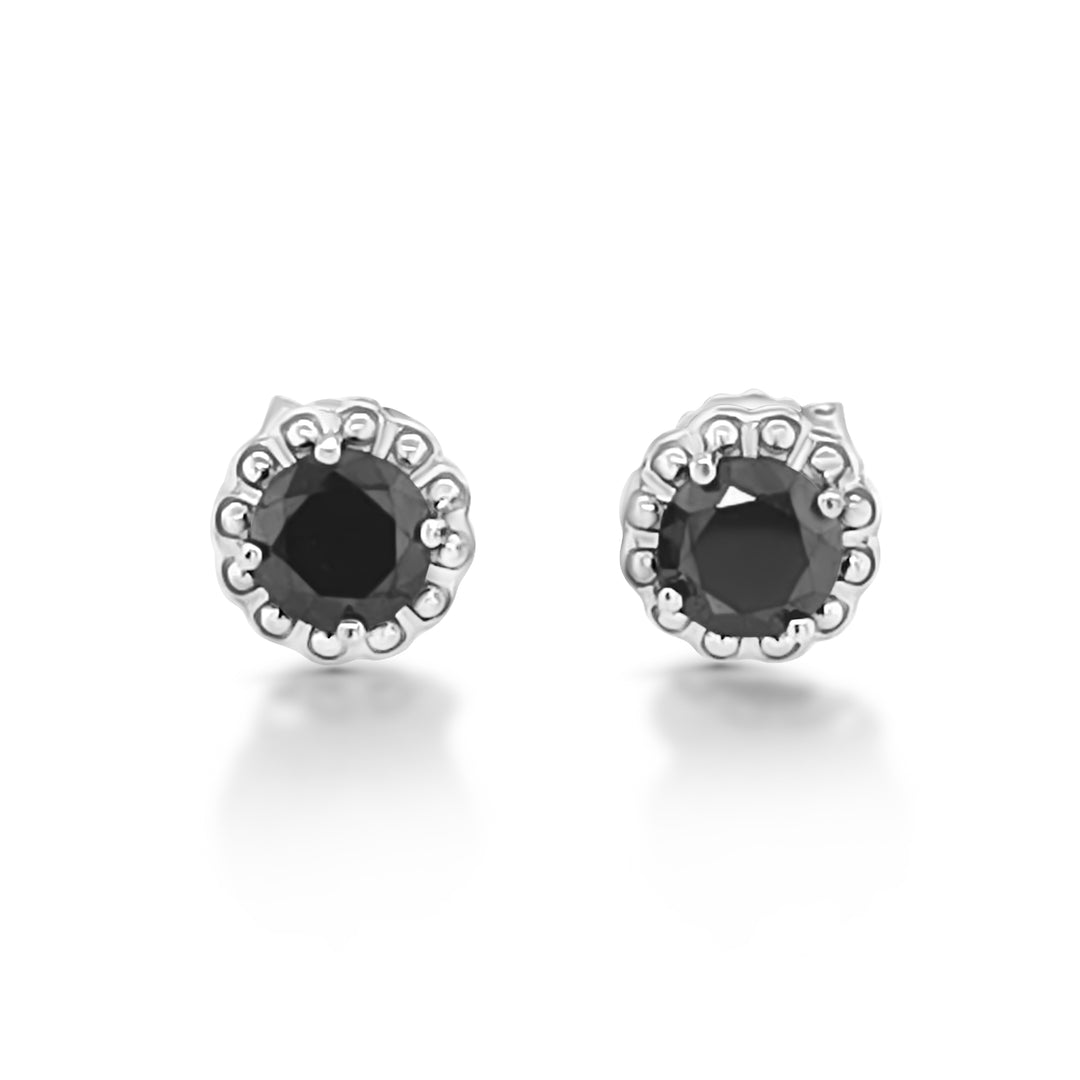 1.99 Cts Black Diamond Dangle Earring in 925 Sterling Silver