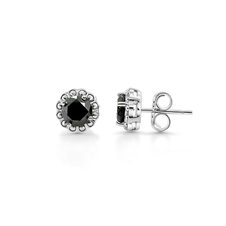 1.99 Cts Black Diamond Dangle Earring in 925 Sterling Silver