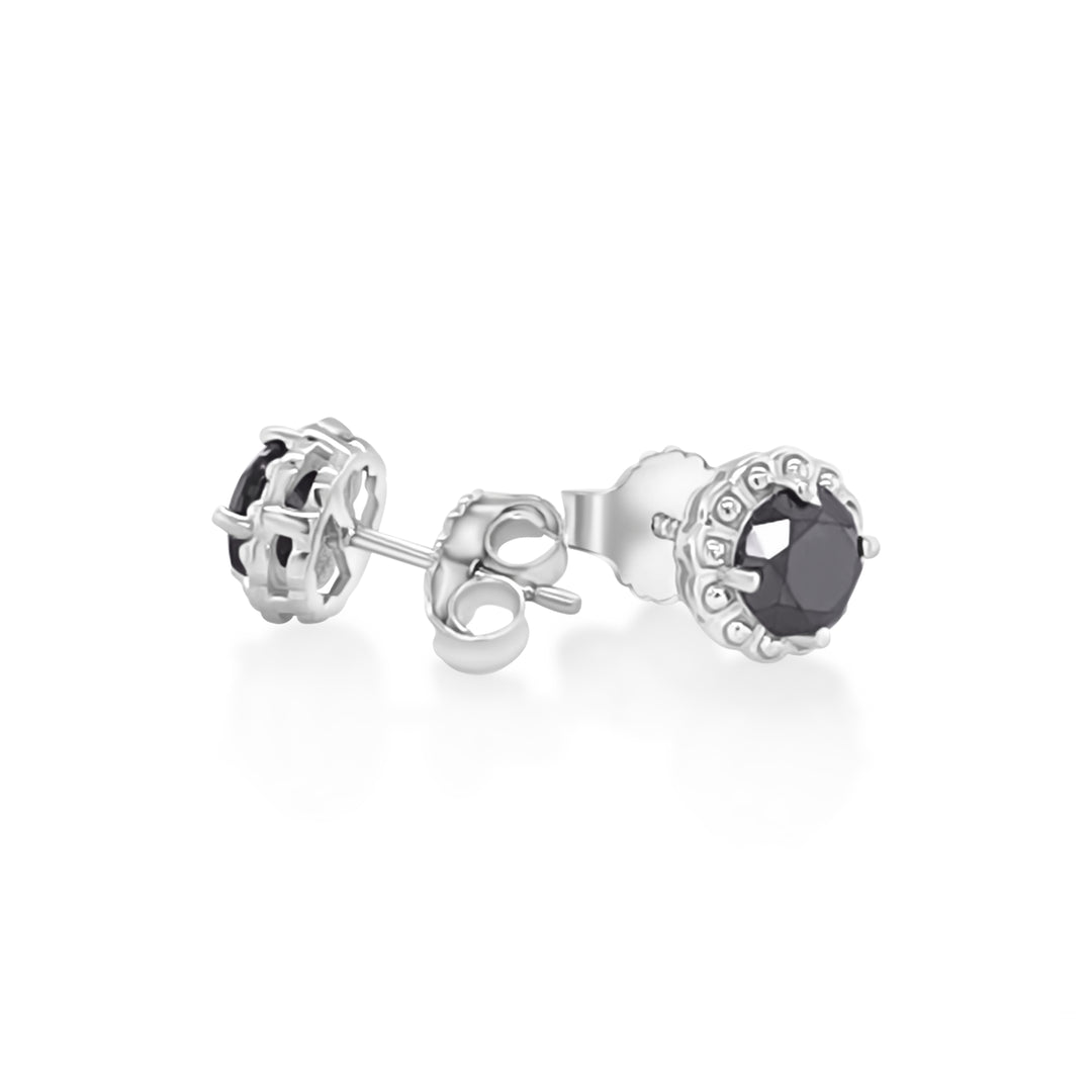 1.99 Cts Black Diamond Dangle Earring in 925 Sterling Silver