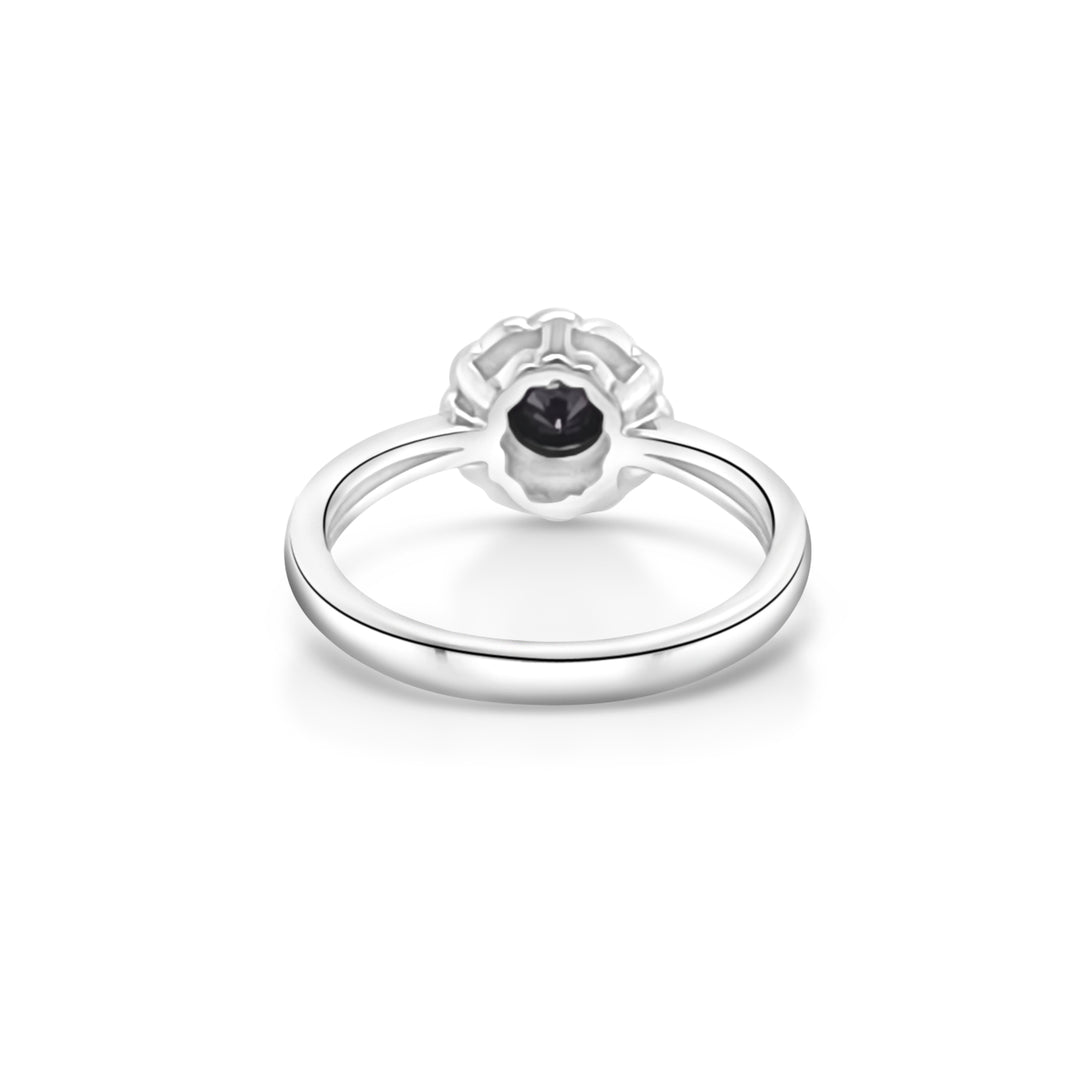 1.05 Cts Black Diamond Solitaire Ring in 925 Sterling Silver