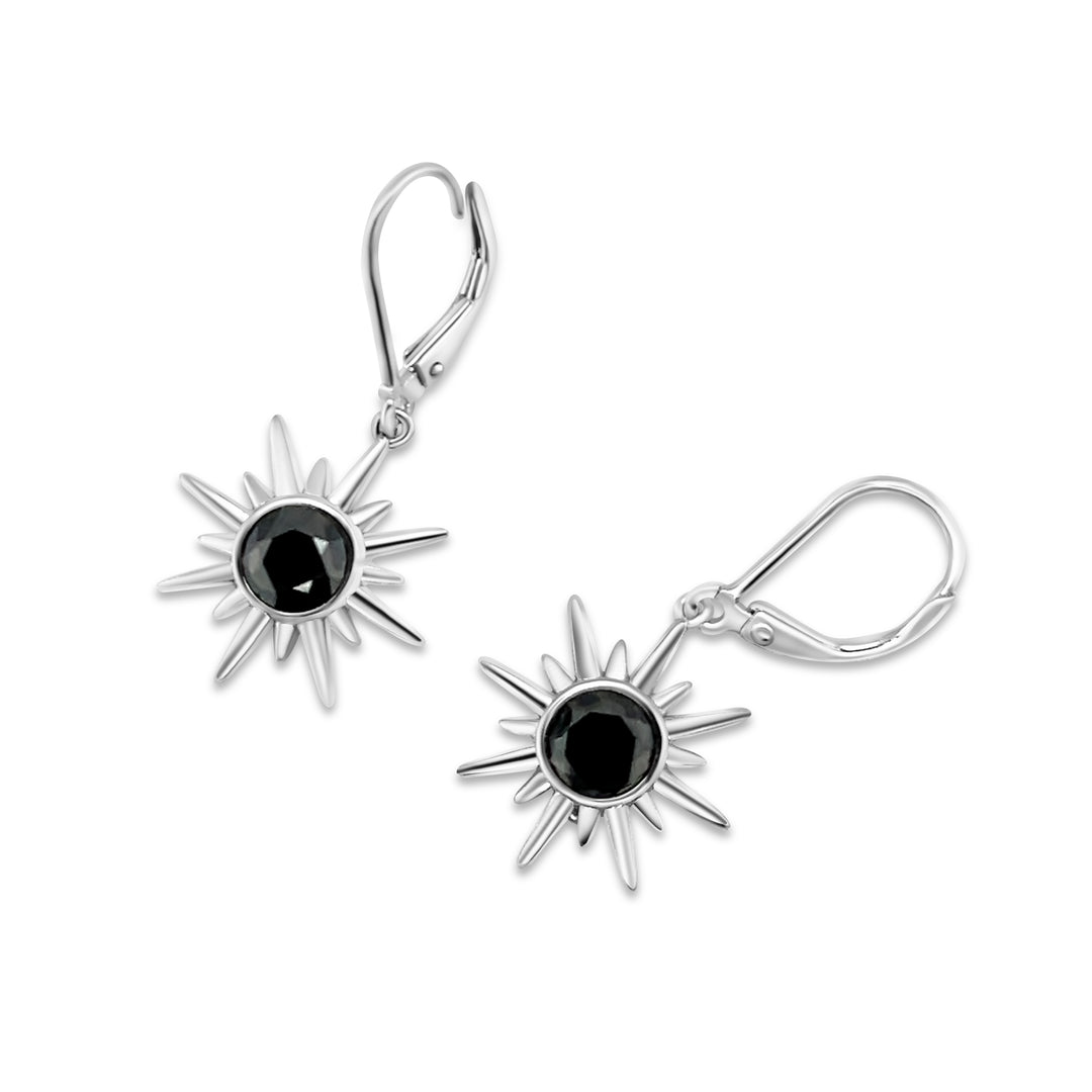 2.05 Cts Black Diamond Dangle Earring in 925 Sterling Silver