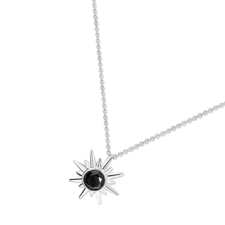 1.08 Cts Black Diamond Solitaire Pendant in 925 Sterling Silver