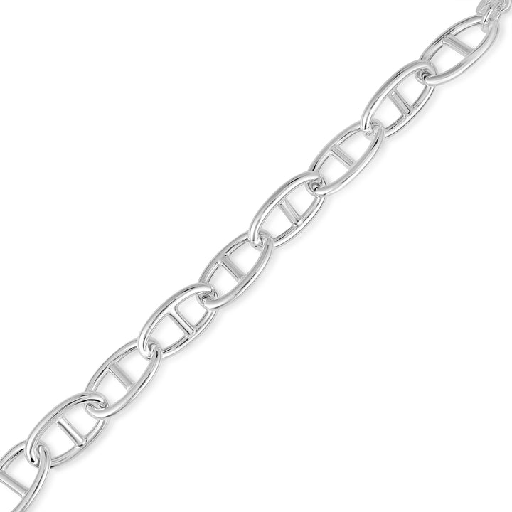 Italian Bracelet in White Rhodium Plated 925 Sterling Silver