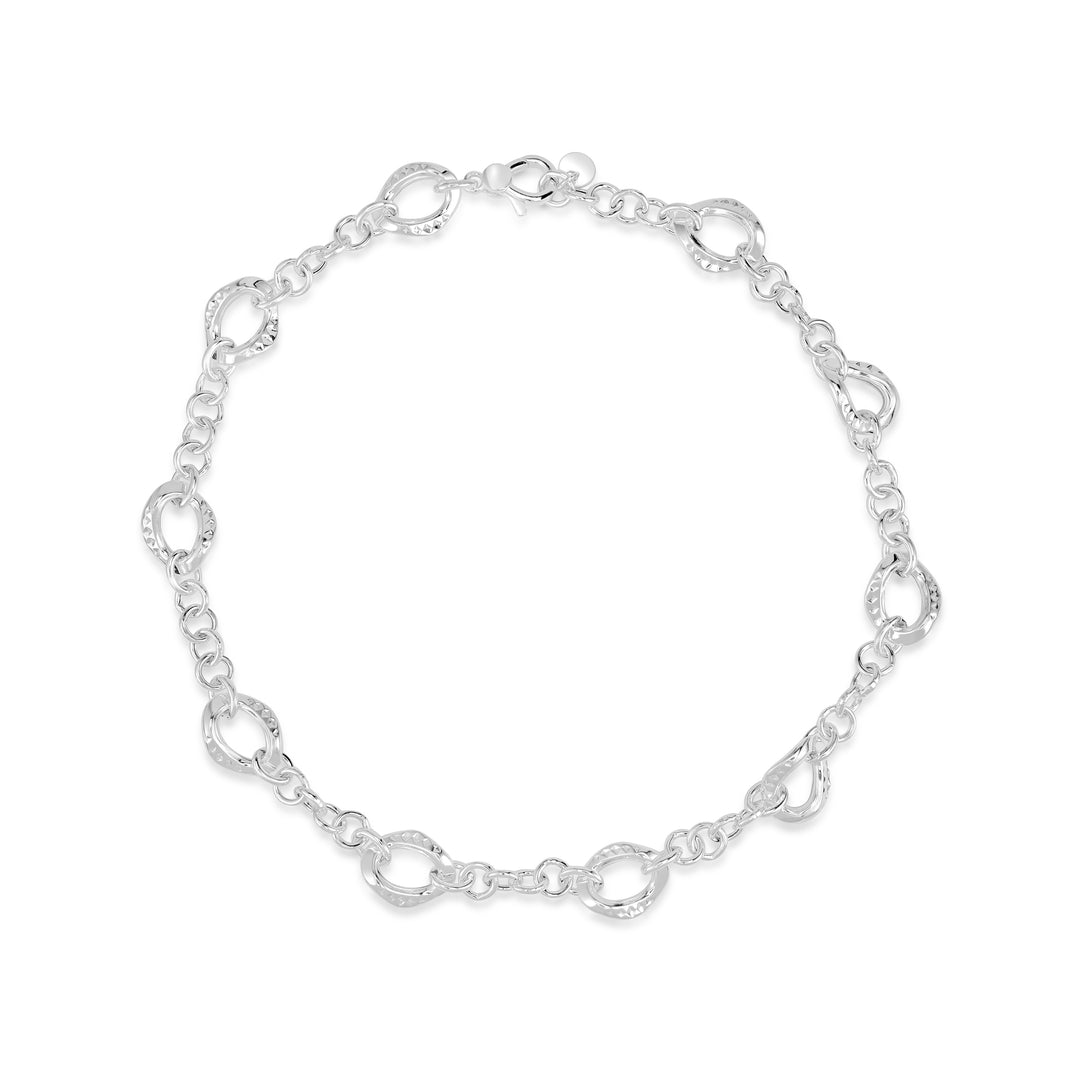 Italian Necklace in White Rhodium Plated 925 Sterling Silver