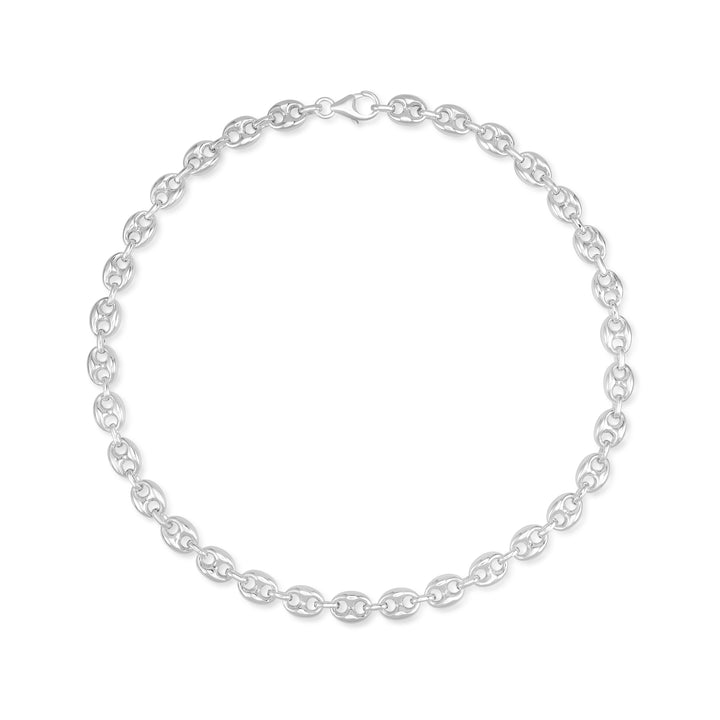 Italian Necklace in White Rhodium Plated 925 Sterling Silver