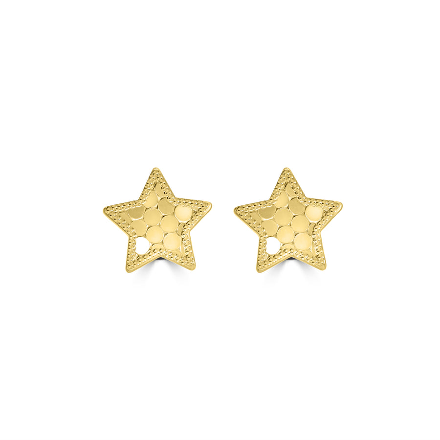 Yellow Gold Plated Star Earring in 925 Sterling Silver