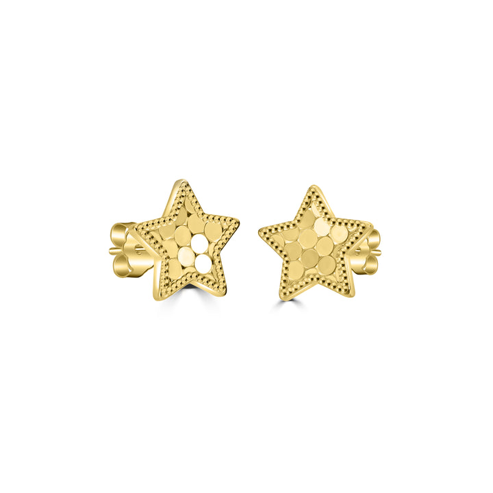 Yellow Gold Plated Star Earring in 925 Sterling Silver