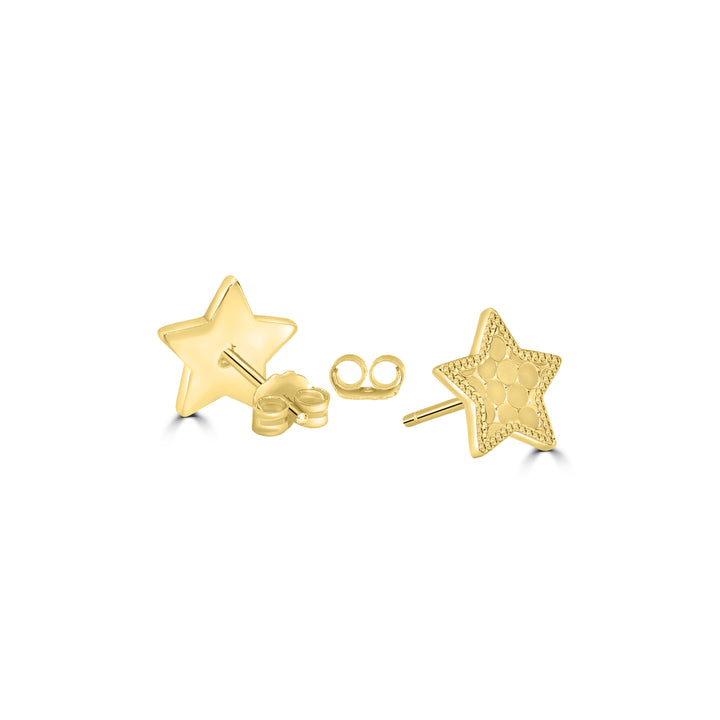 Yellow Gold Plated Star Earring in 925 Sterling Silver