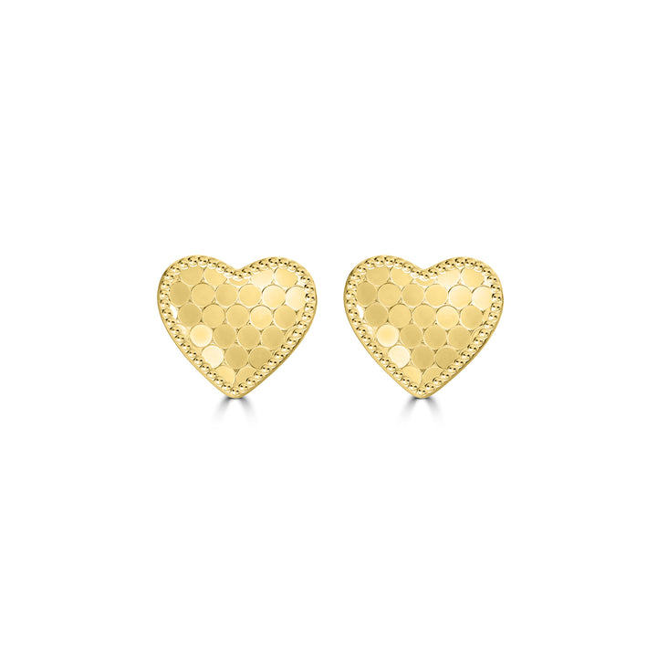 Yellow Gold Plated Heart Earring in 925 Sterling Silver