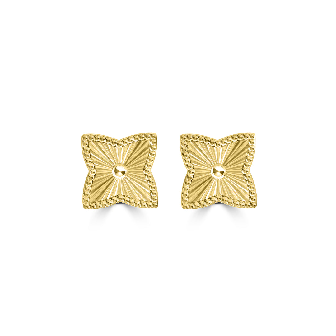 Yellow Gold Plated Stud Earring in 925 Sterling Silver