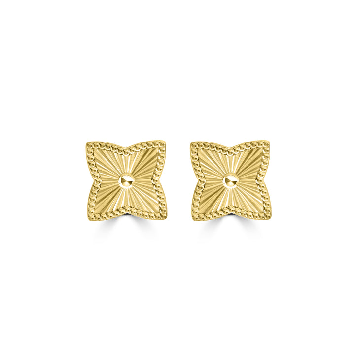 Yellow Gold Plated Stud Earring in 925 Sterling Silver