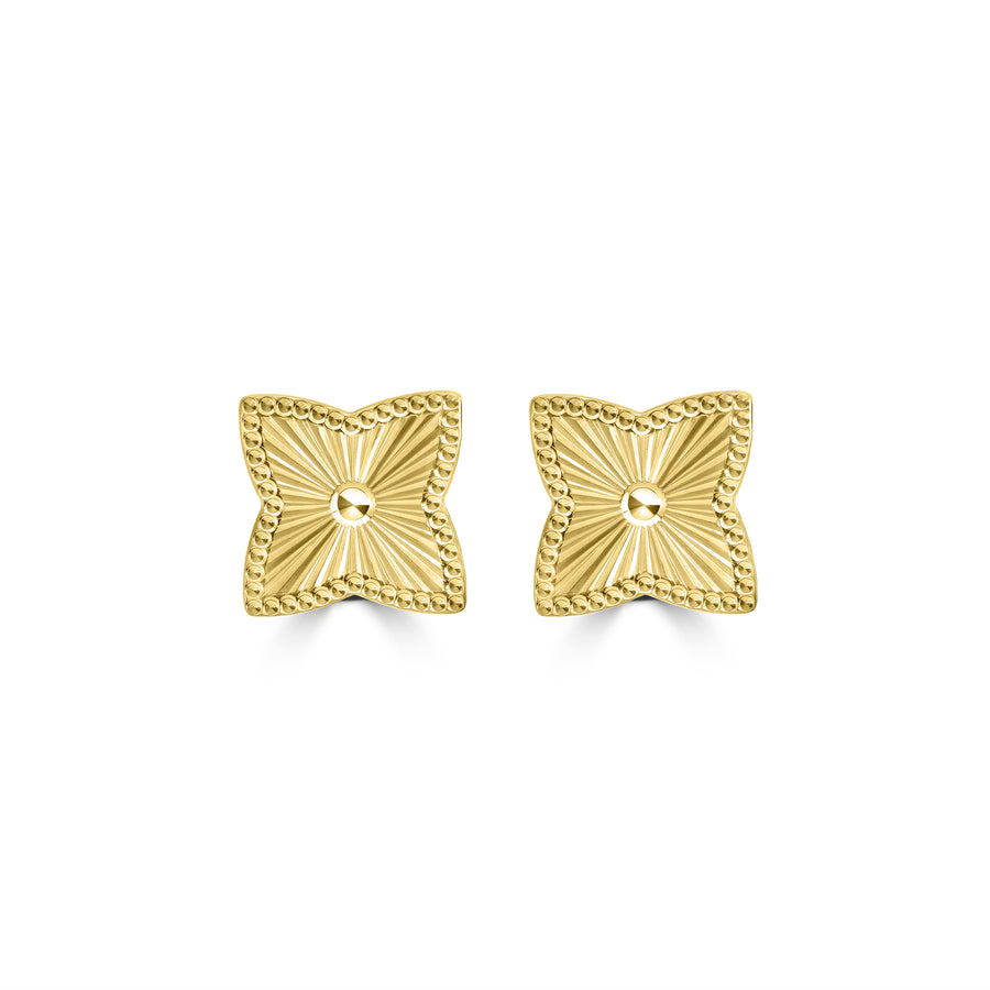 Yellow Gold Plated Stud Earring in 925 Sterling Silver