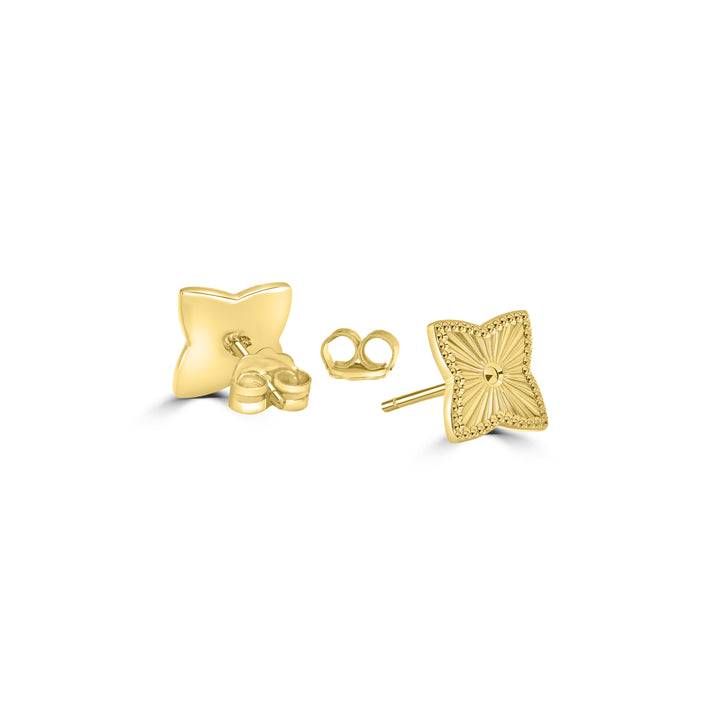 Yellow Gold Plated Stud Earring in 925 Sterling Silver