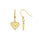 Yellow Gold Plated Heart Earring in 925 Sterling Silver